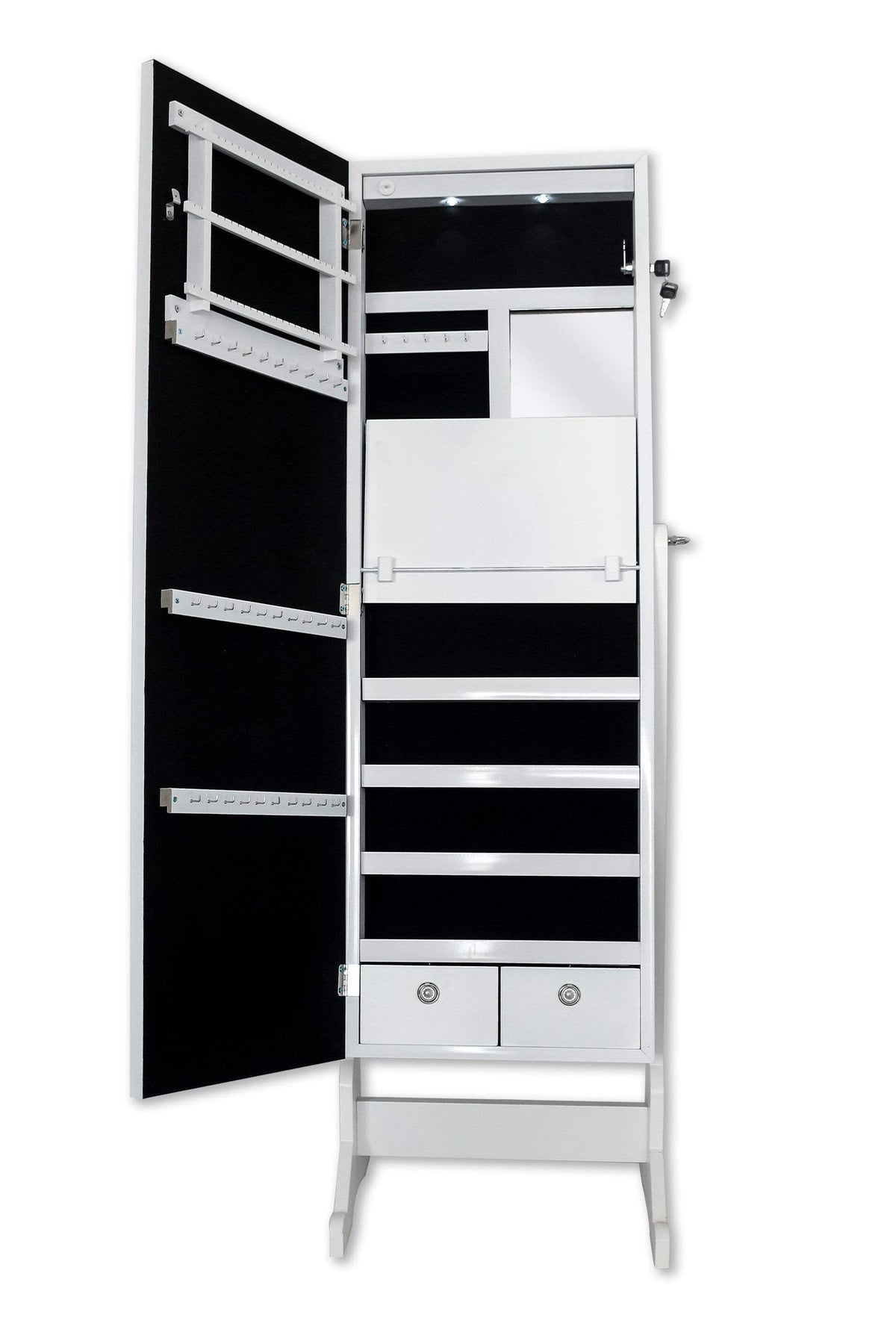 Iconic Home Glam Storage Armoire Cheval Mirror