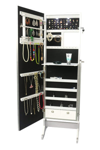 Iconic Home Glitzy Storage Armoire Cheval Mirror