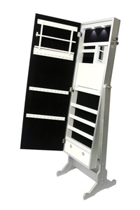 Iconic Home Glitzy Storage Armoire Cheval Mirror