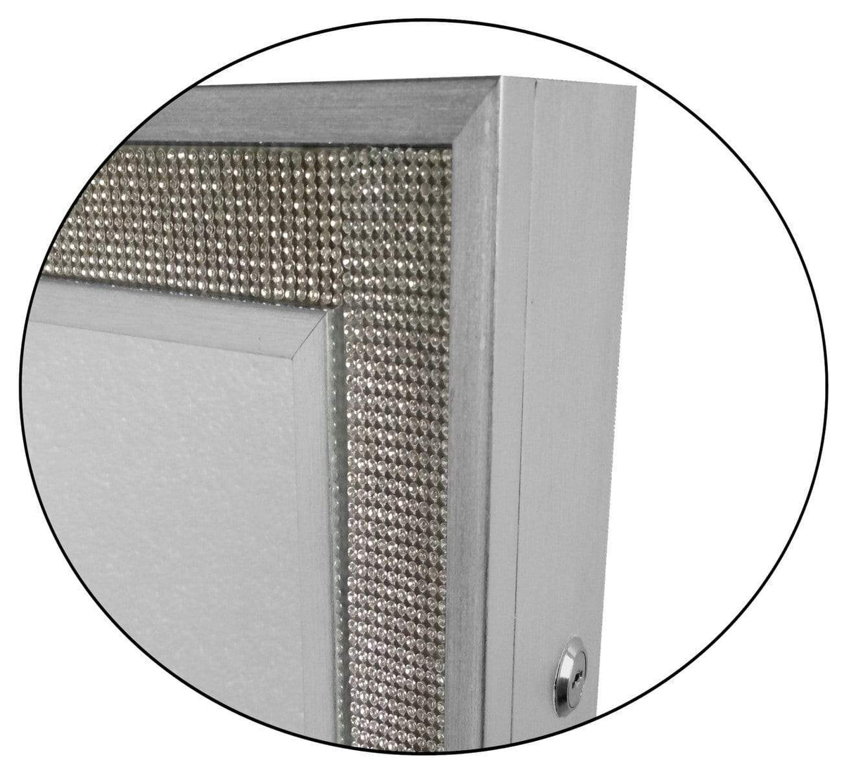 Iconic Home Glitzy Storage Armoire Cheval Mirror