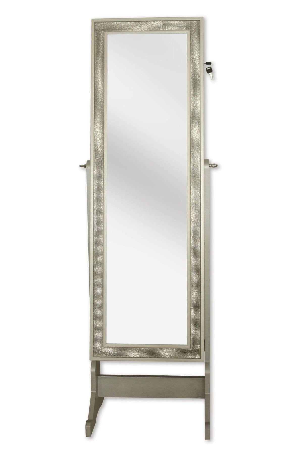 Iconic Home Glitzy Storage Armoire Cheval Mirror