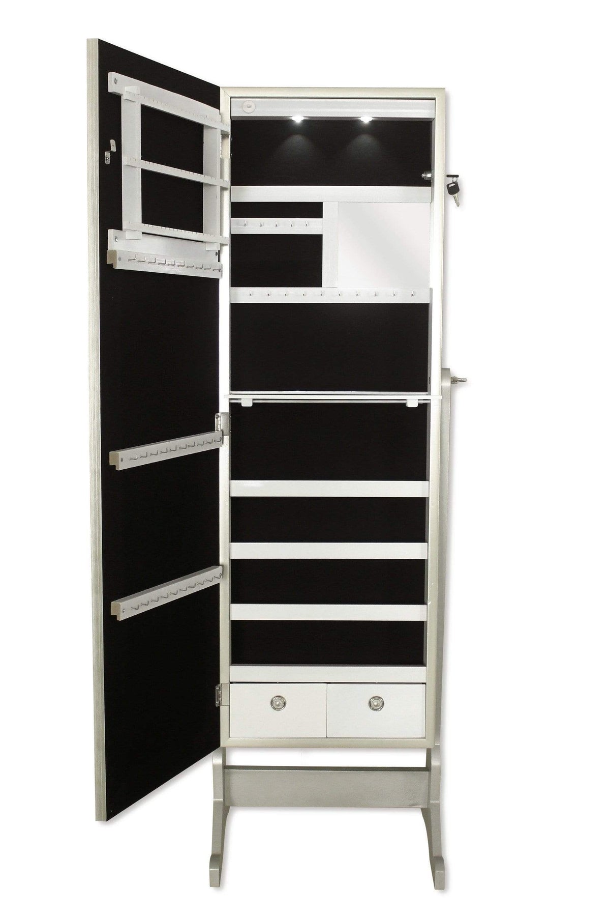 Iconic Home Glitzy Storage Armoire Cheval Mirror