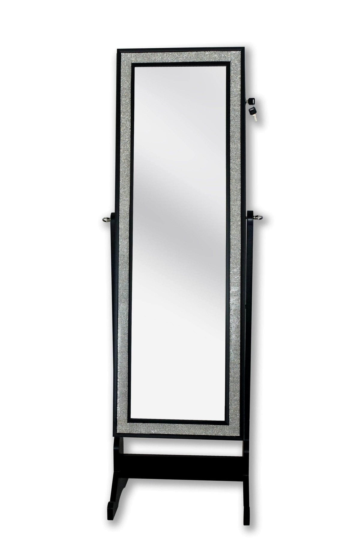 Iconic Home Glitzy Storage Armoire Cheval Mirror