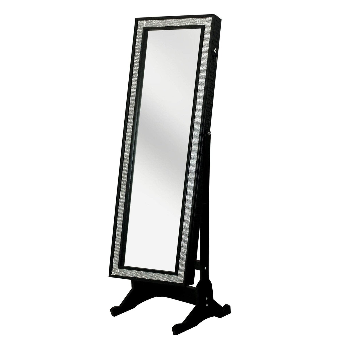 Iconic Home Glitzy Storage Armoire Cheval Mirror
