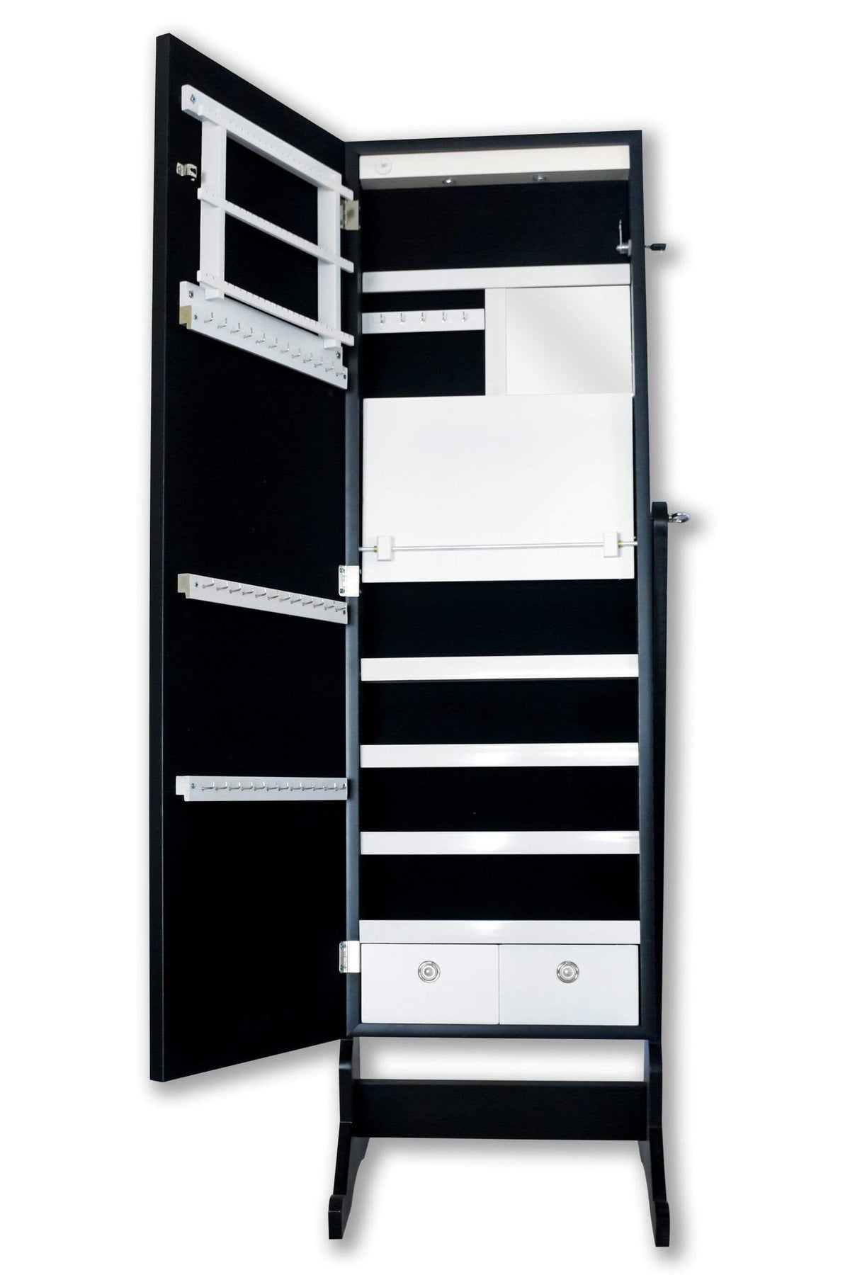 Iconic Home Glitzy Storage Armoire Cheval Mirror
