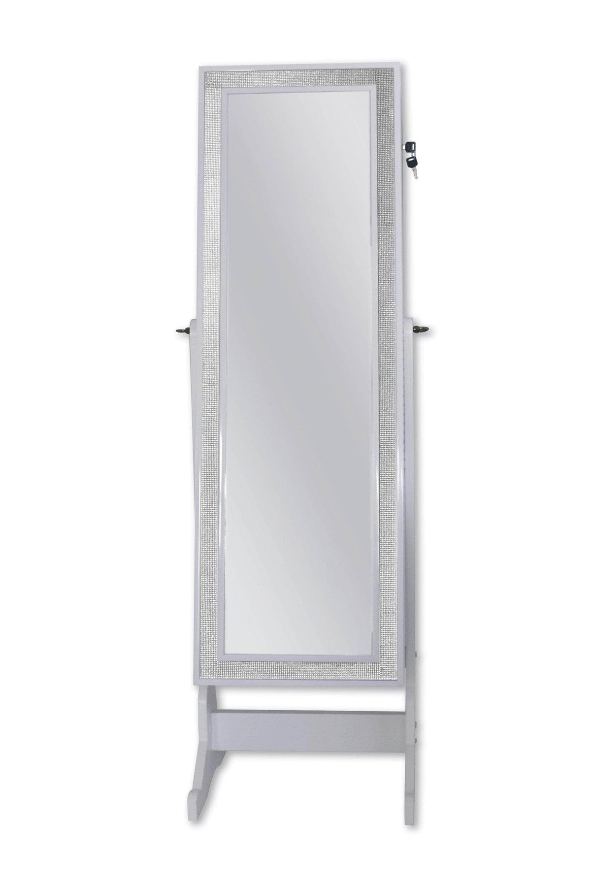Iconic Home Glitzy Storage Armoire Cheval Mirror