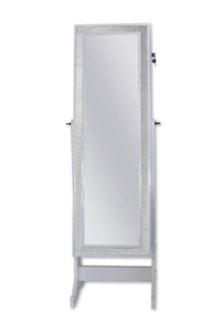 Iconic Home Glitzy Storage Armoire Cheval Mirror