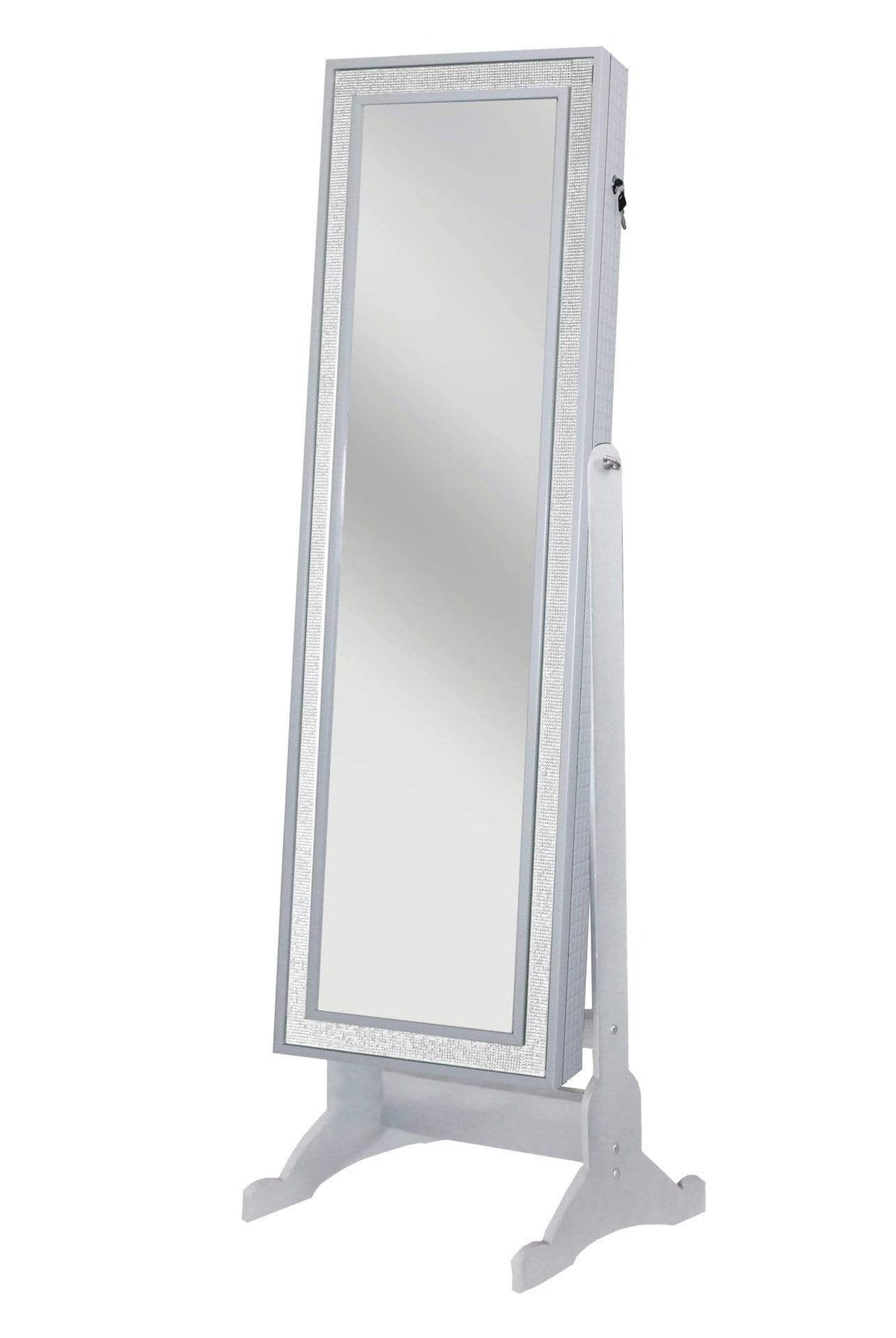 Iconic Home Glitzy Storage Armoire Cheval Mirror