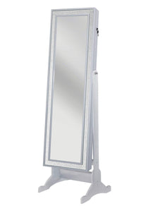 Iconic Home Glitzy Storage Armoire Cheval Mirror