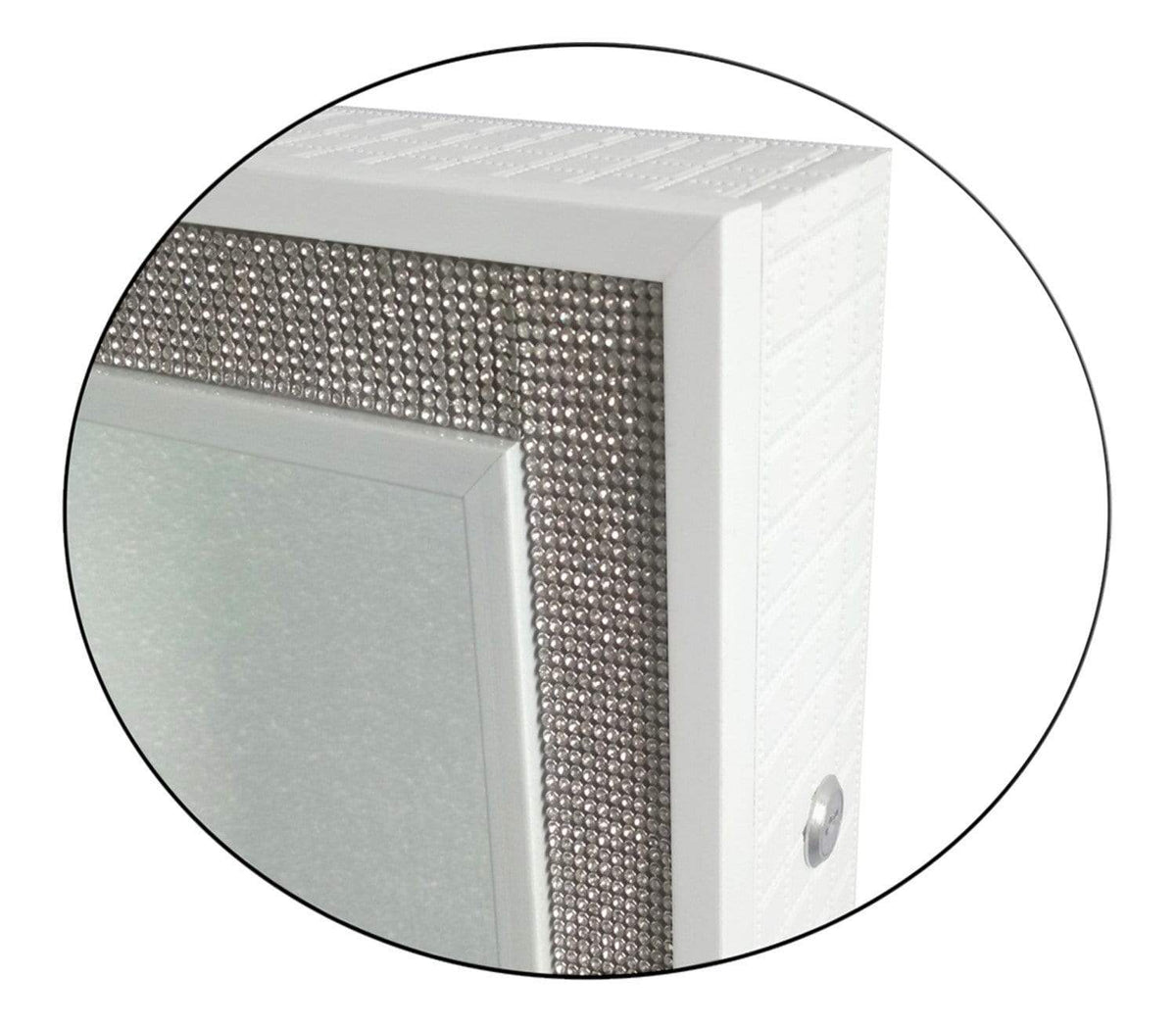 Iconic Home Glitzy Storage Armoire Cheval Mirror