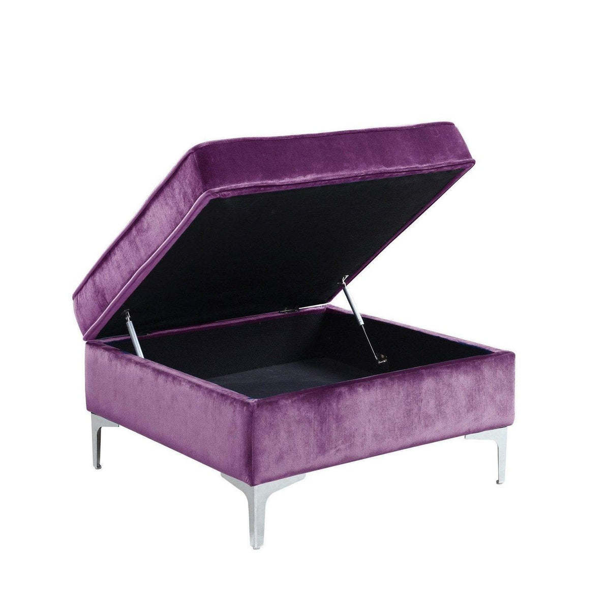 Iconic Home Guinevere Velvet Storage Ottoman
