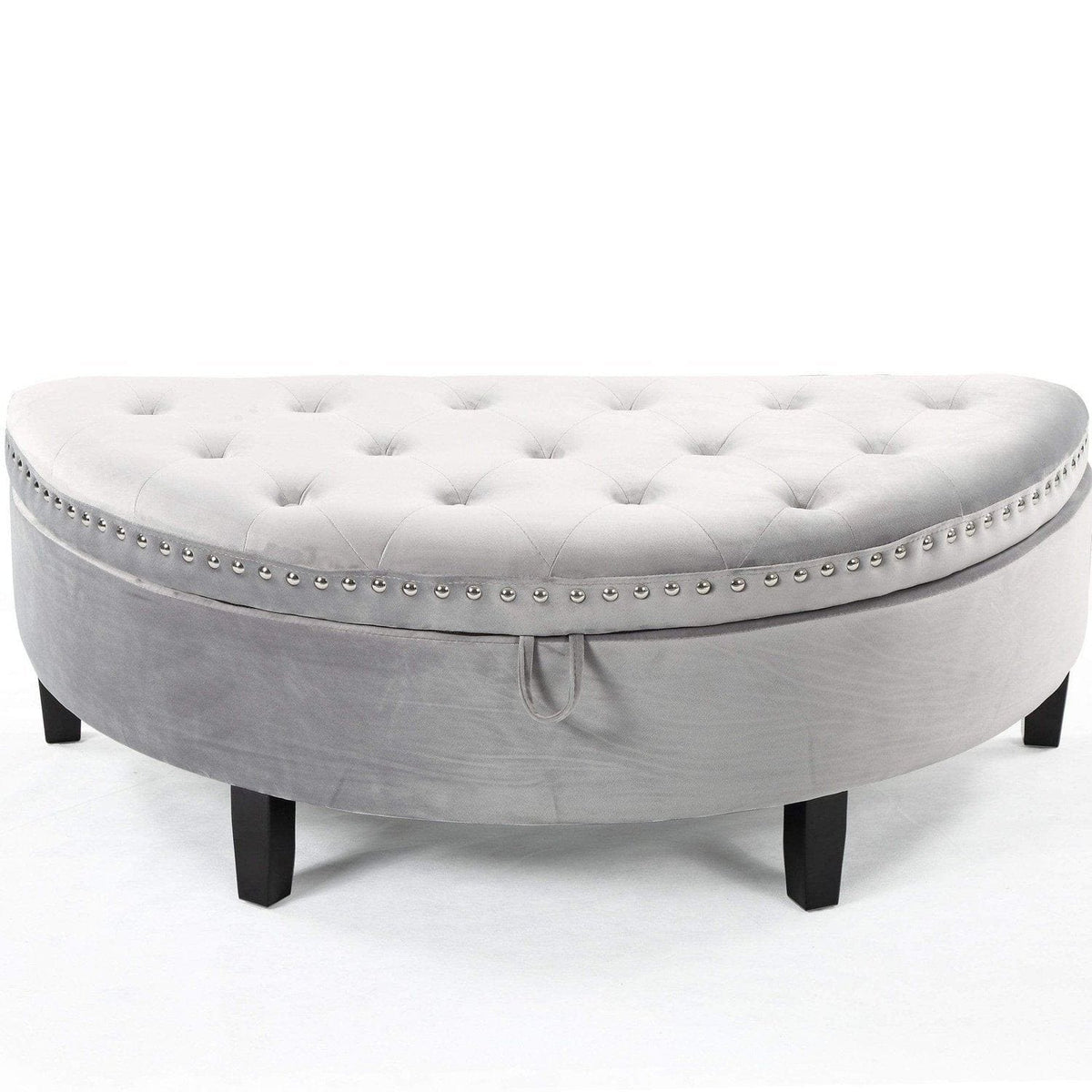 Iconic Home Jacqueline Velvet Storage Ottoman