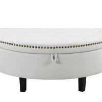 Iconic Home Jacqueline Tufted Linen Storage Ottoman Bench