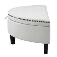 Iconic Home Jacqueline Tufted Linen Storage Ottoman Bench