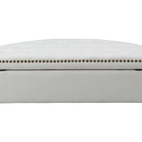 Iconic Home Jacqueline Tufted Linen Storage Ottoman Bench