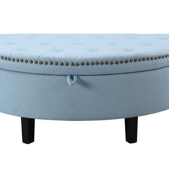 Iconic Home Jacqueline Tufted Linen Storage Ottoman Bench