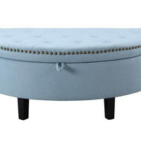 Iconic Home Jacqueline Tufted Linen Storage Ottoman Bench