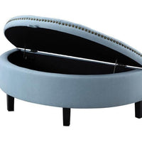 Iconic Home Jacqueline Tufted Linen Storage Ottoman Bench