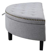 Iconic Home Jacqueline Tufted Linen Storage Ottoman Bench