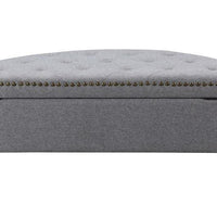 Iconic Home Jacqueline Tufted Linen Storage Ottoman Bench