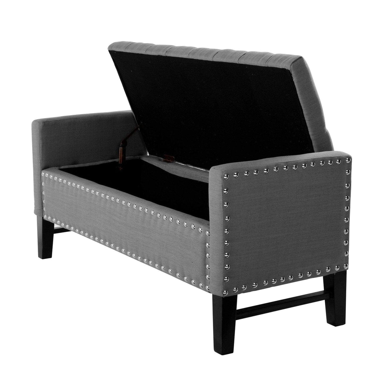 Iconic Home Lance Tufted Linen Storage Bench