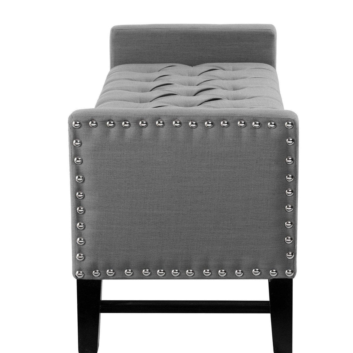 Iconic Home Lance Tufted Linen Storage Bench