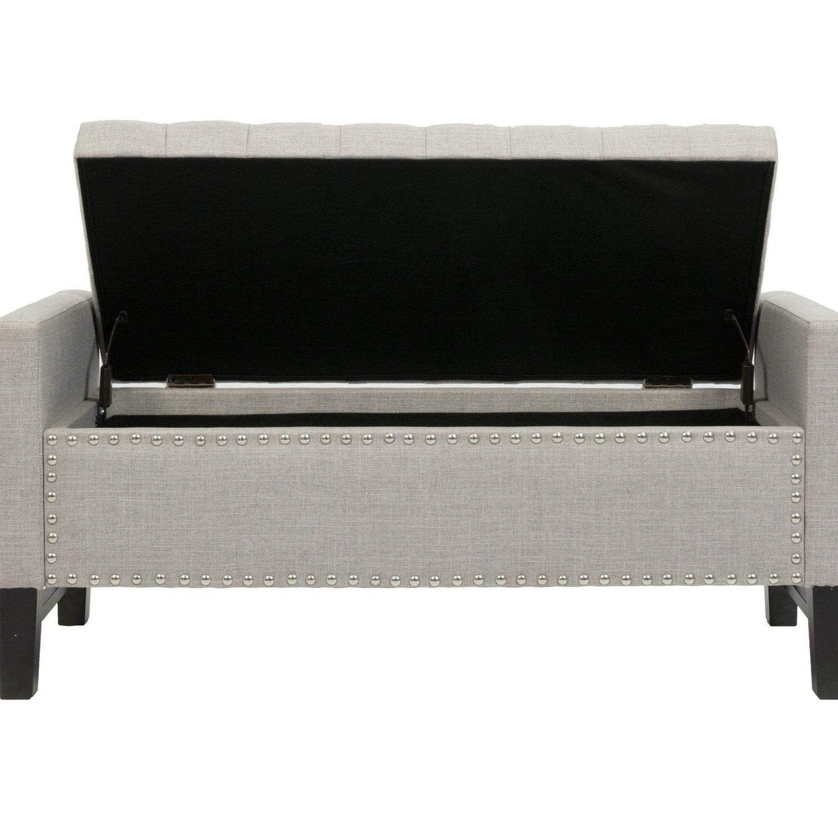 Iconic Home Lance Tufted Linen Storage Bench