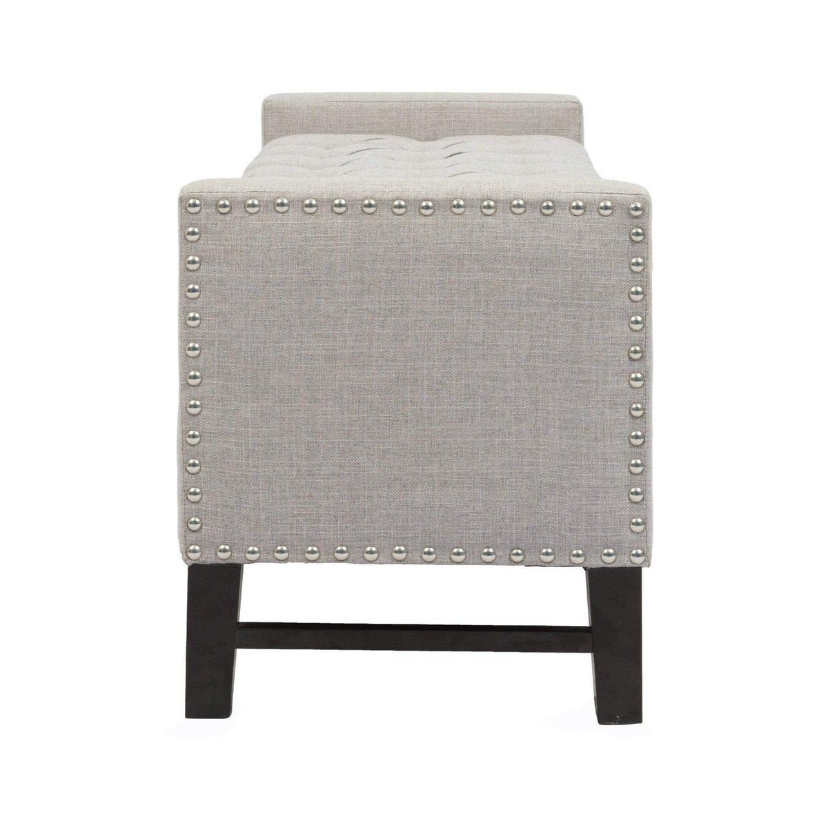 Iconic Home Lance Tufted Linen Storage Bench