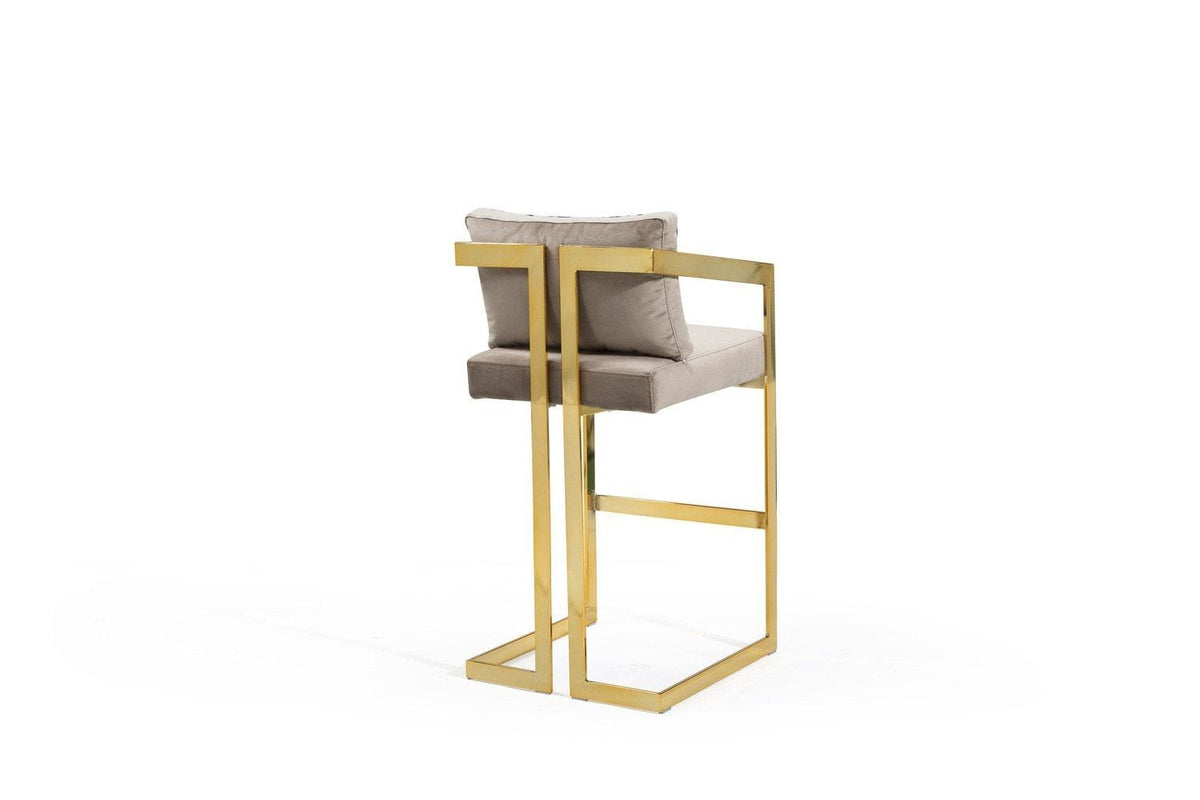 Iconic Home Layla Velvet Bar Stool Chair Gold Base