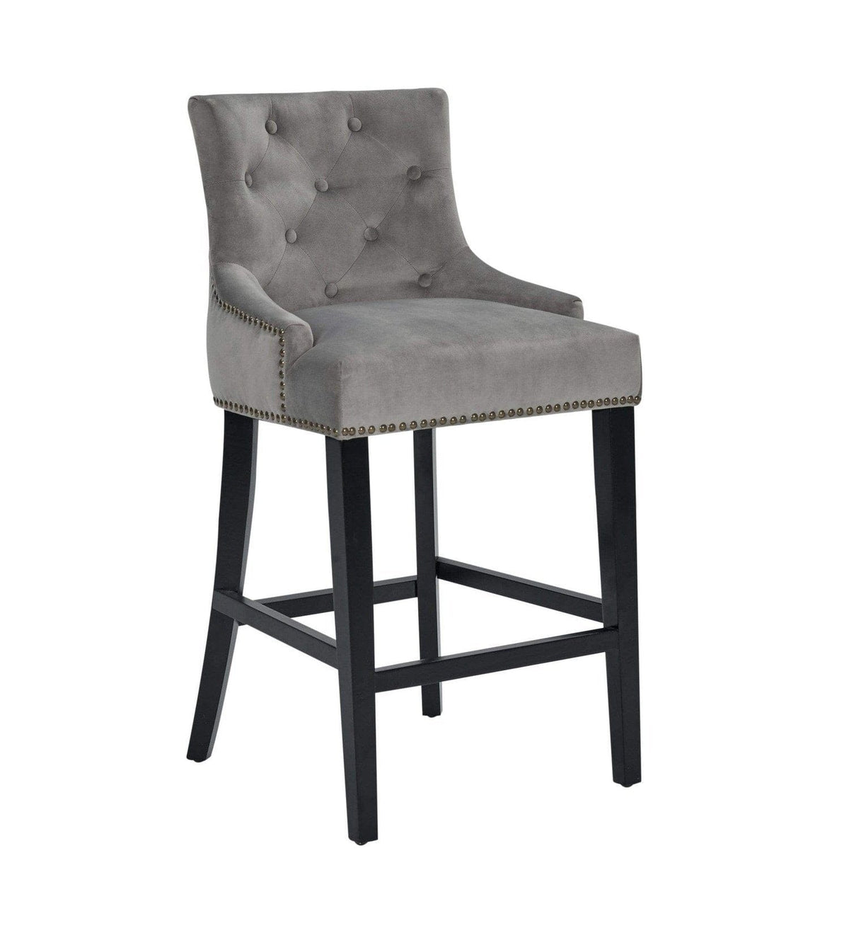 Iconic Home Lyric Tufted Velvet Counter Stool Chair