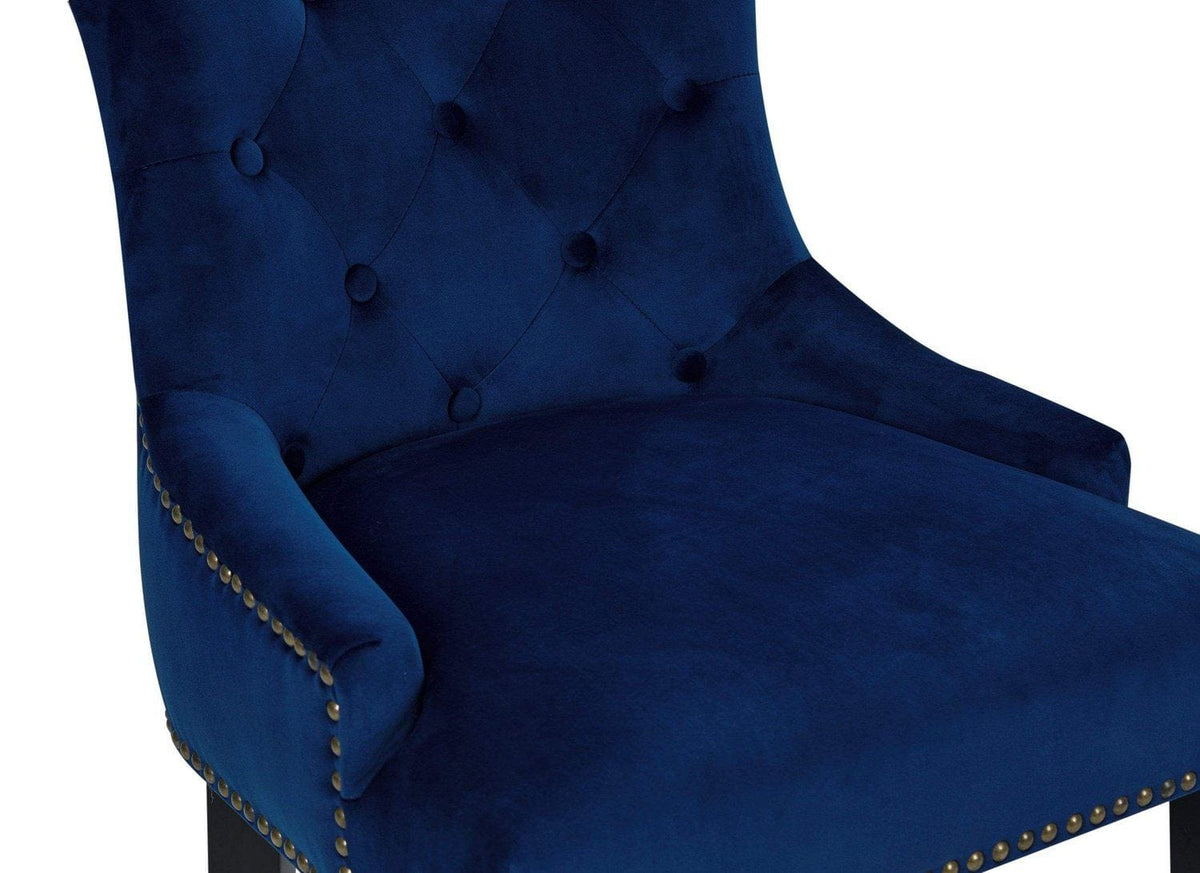 Iconic Home Lyric Tufted Velvet Counter Stool Chair