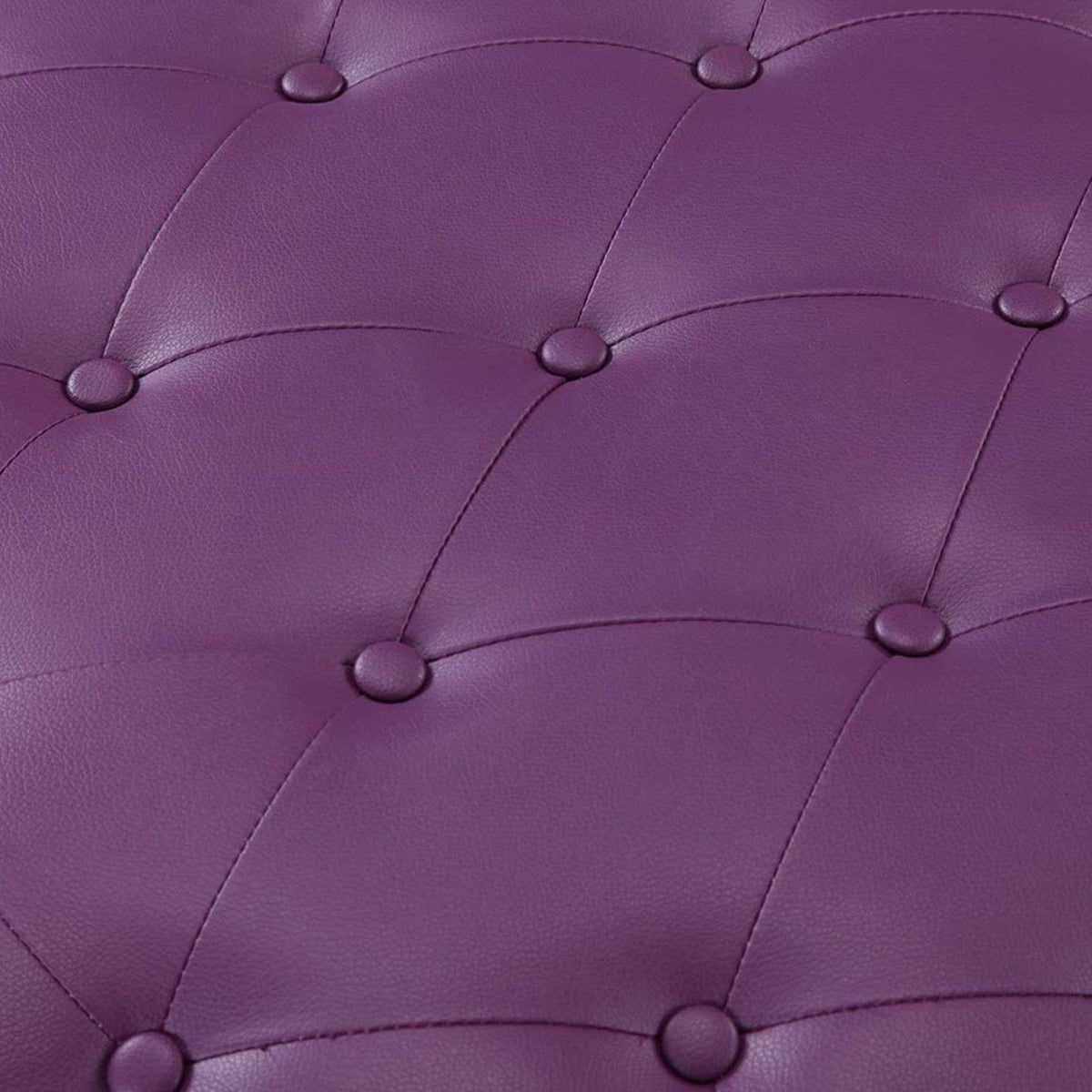 Iconic Home Marley Tufted Faux Leather Round Ottoman Pouf