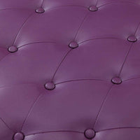 Iconic Home Marley Tufted Faux Leather Round Ottoman Pouf