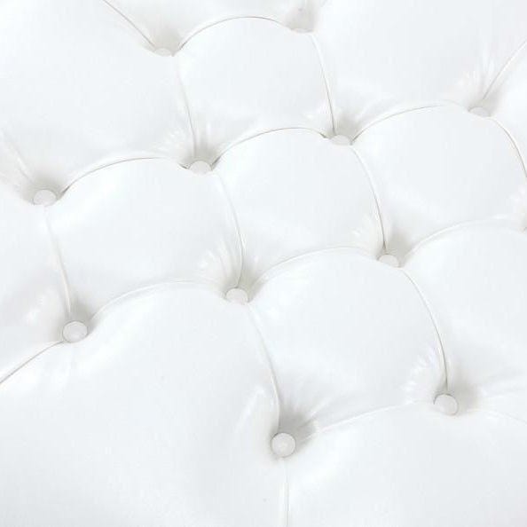 Iconic Home Mona Tufted Faux Leather Round Storage Ottoman