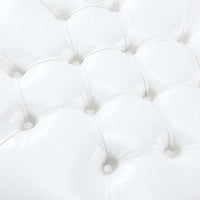 Iconic Home Mona Tufted Faux Leather Round Storage Ottoman