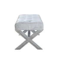 Iconic Home Neil Tufted Velvet Bench X-Frame