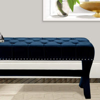 Iconic Home Neil Tufted Velvet Bench X-Frame