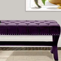 Iconic Home Neil Tufted Velvet Bench X-Frame
