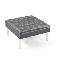 Iconic Home Pierre Faux Leather Square Ottoman Center Table