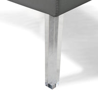 Iconic Home Pierre Faux Leather Square Ottoman Center Table