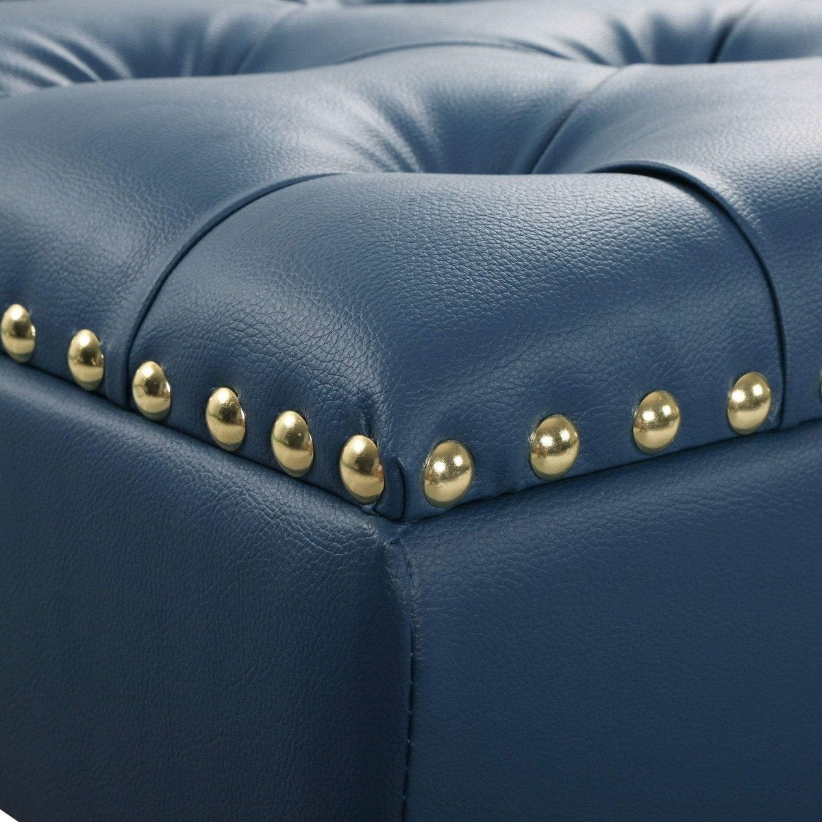 Iconic Home Pierre Faux Leather Square Ottoman Center Table