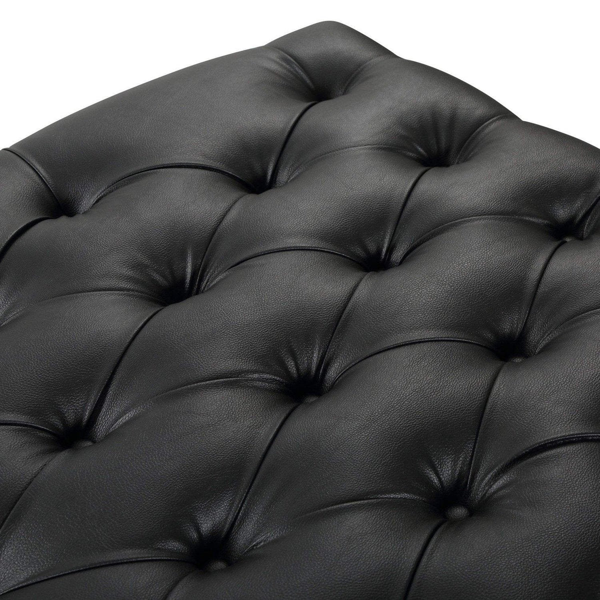 Iconic Home Pierre Faux Leather Square Ottoman Center Table