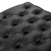 Iconic Home Pierre Faux Leather Square Ottoman Center Table