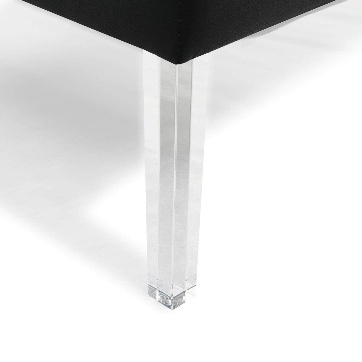 Iconic Home Pierre Faux Leather Square Ottoman Center Table