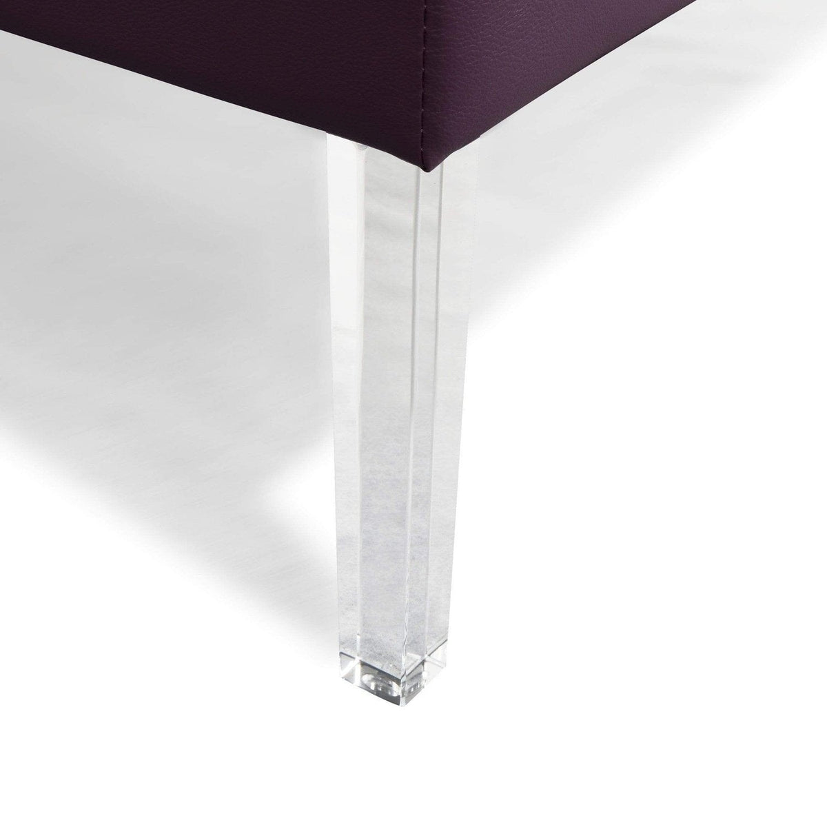 Iconic Home Pierre Faux Leather Square Ottoman Center Table