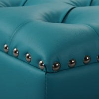 Iconic Home Pierre Faux Leather Square Ottoman Center Table