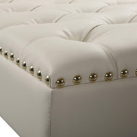 Iconic Home Pierre Faux Leather Square Ottoman Center Table