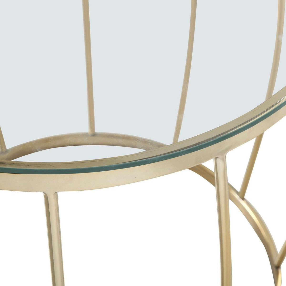 Iconic Home Ponte Round Glass Top End Side Table