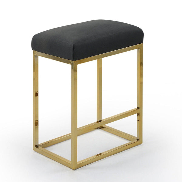 Iconic Home Skyler Backless Faux Leather Counter Stool Gold Base