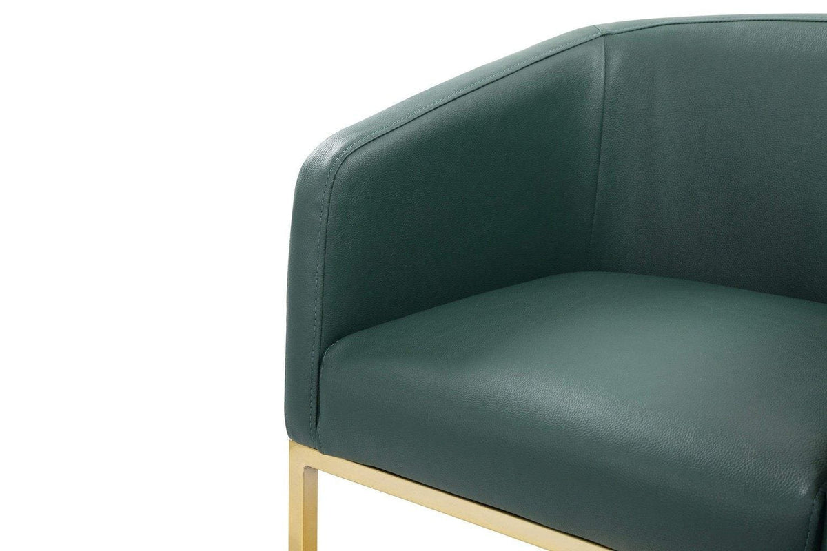 Iconic Home Tess Faux Leather Bar Stool Chair Gold Base